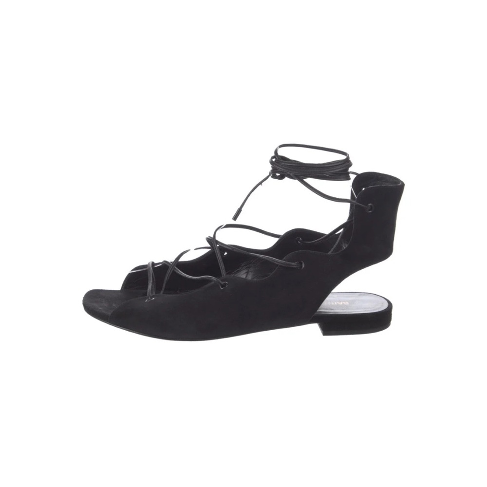 Authentic Saint Laurent Black Suede Gladiator Sandals